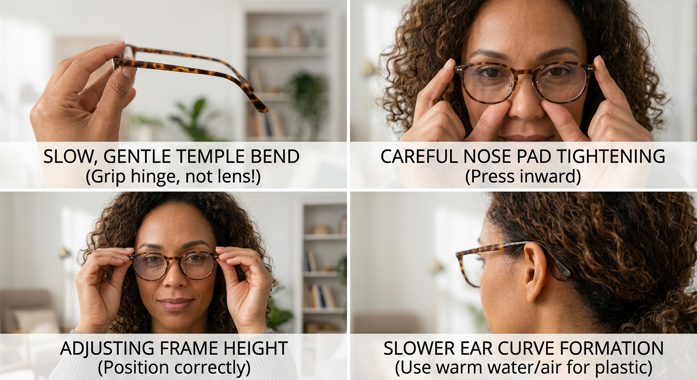Adjusting glasses at home